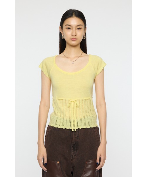 MOUSSY（マウジー）の「【26年SS新作】MIXED EYELET アンサンブル（アンサンブル・レディース・杢グレー/ホワイト/ライトイエロー/ネイビー・FREE）」の11枚目の写真