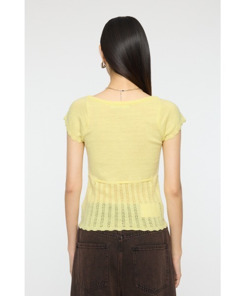 MOUSSY（マウジー）の「【26年SS新作】MIXED EYELET アンサンブル（アンサンブル・レディース・杢グレー/ホワイト/ライトイエロー/ネイビー・FREE）」の12枚目の写真