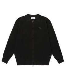 NEB collar knit zipup (black)