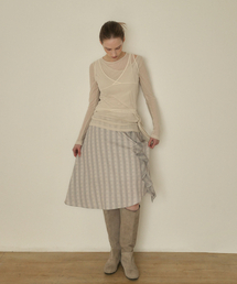 OURO（アウロ）の「FRILL CHECK SKIRT  [ LAVENDER ]（スカート）」