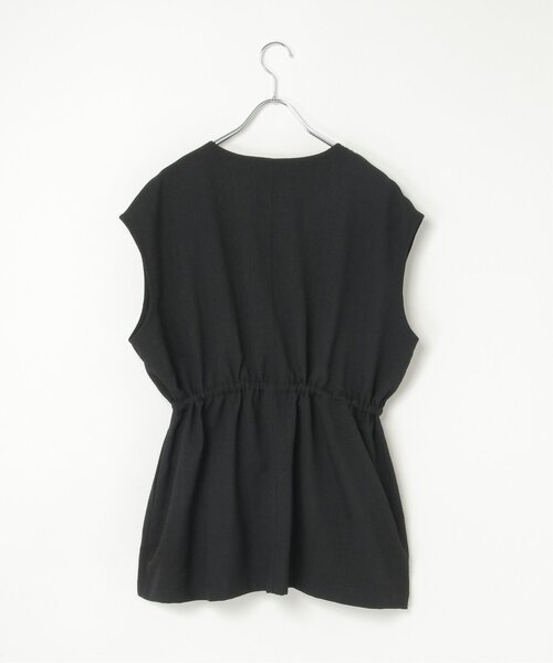 notch.(ノッチ)の「ツイードライクジップベスト(ダウンベスト・レディース・ベージュ/ブラック・M)」の4枚目の写真