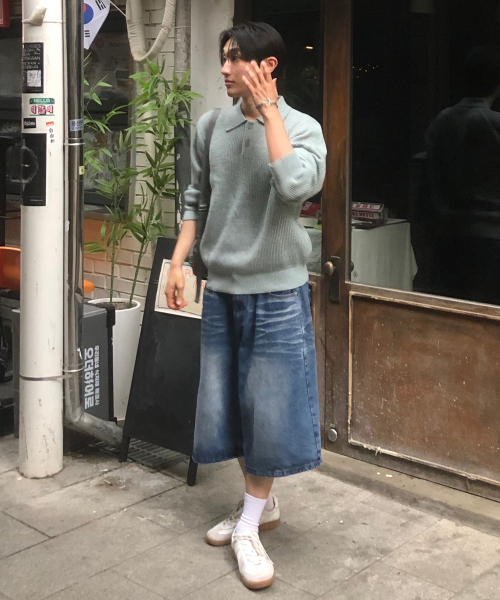 KIIMUIR(キミュア)の「ソフトテクスチャーボタンカラー ニット_ミント(ニット/セーター・メンズ・ミント・MEDIUM/LARGE/X-LARGE)」の3枚目の写真