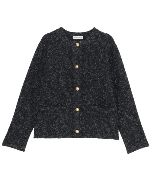 TOKYO SHIRTS（トウキョウシャツ）の「ファンシーツイード風 ニットジャケット（ニット/セーター・レディース・グレー/サックスブルー・M/L）」の3枚目の写真