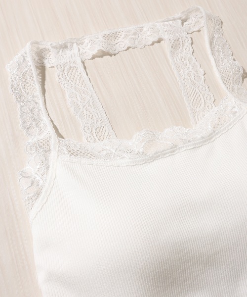 Lace Ladies（レースレディース）の「ソリッドカラー 配レース カップ付き ホルター キャミソール（キャミソール・レディース・ホワイト/グレー/ブラック・FREE）」の21枚目の写真