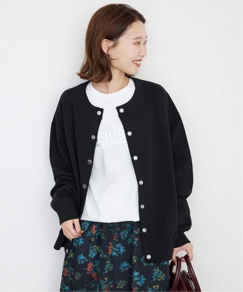 SLOBE IENA（スローブイエナ）の「《追加》ダブルフェイスジャージースナップカーディガン（カーディガン/ボレロ・レディース・ブラック/ブルー系その他/ベージュ系その他/サックスブルー・FREE）」の18枚目の写真