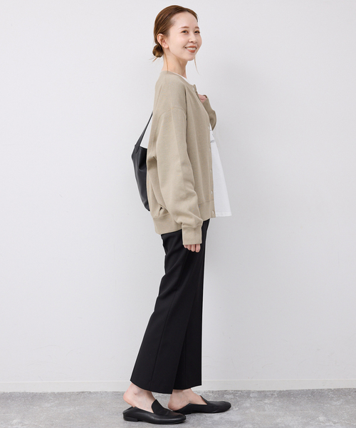 SLOBE IENA(スローブイエナ)の「《追加》ダブルフェイスジャージースナップカーディガン(カーディガン/ボレロ・レディース・ブラック/ブルー系その他/ベージュ系その他/サックスブルー・FREE)」の7枚目の写真