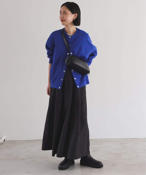 SLOBE IENA(スローブイエナ)の「《追加》ダブルフェイスジャージースナップカーディガン(カーディガン/ボレロ・レディース・ブラック/ブルー系その他/ベージュ系その他/サックスブルー・FREE)」の13枚目の写真