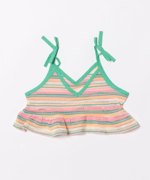 Ocean&Ground（オーシャン&グラウンド）の「透かしニットJQフリルキャミソール（キャミソール・キッズ・ブラウン/グリーン/レッド・120/110/100/90/130/140）」の2枚目の写真