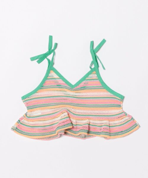 Ocean&Ground（オーシャン&グラウンド）の「透かしニットJQフリルキャミソール（キャミソール・キッズ・ブラウン/グリーン/レッド・120/110/100/90/130/140）」の6枚目の写真