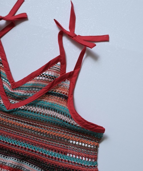 Ocean&Ground（オーシャン&グラウンド）の「透かしニットJQフリルキャミソール（キャミソール・キッズ・ブラウン/グリーン/レッド・120/110/100/90/130/140）」の4枚目の写真