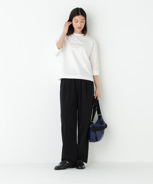 human woman(ヒューマンウーマン)の「◆ミニ裏毛ロゴトレーナー(Tシャツ/カットソー・レディース・ブルー/ホワイト/ホワイト系その他/ライトグリーン/グレー系その他・MEDIUM)」の21枚目の写真