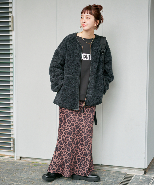 B.C STOCK(ベーセーストック)の「《追加2》《S/Mサイズ展開》ボアパイピングブルゾン2(ブルゾン・レディース・ブラック/アイボリー・SMALL/MEDIUM)」の3枚目の写真