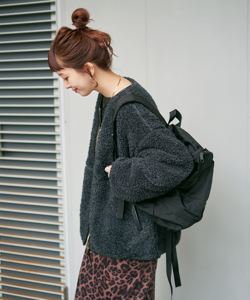 B.C STOCK(ベーセーストック)の「《追加2》《S/Mサイズ展開》ボアパイピングブルゾン2(ブルゾン・レディース・ブラック/アイボリー・SMALL/MEDIUM)」の8枚目の写真