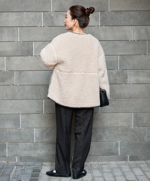 B.C STOCK(ベーセーストック)の「《追加2》《S/Mサイズ展開》ボアパイピングブルゾン2(ブルゾン・レディース・ブラック/アイボリー・SMALL/MEDIUM)」の13枚目の写真