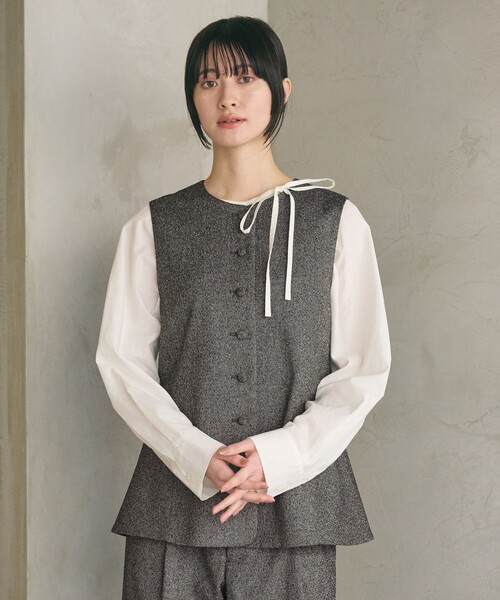 BEAUTY&YOUTH UNITED ARROWS（ビューティーアンドユースユナイテッドアローズ）の「ツイードライク バックペプラム ベスト（ベスト・レディース・その他1/ブラック・FREE）」の10枚目の写真