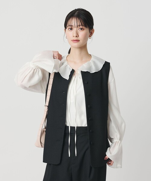 BEAUTY&YOUTH UNITED ARROWS（ビューティーアンドユースユナイテッドアローズ）の「ツイードライク バックペプラム ベスト（ベスト・レディース・その他1/ブラック・FREE）」の13枚目の写真