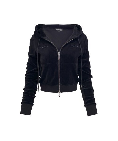 Bellbett‑track full zip hood black — чёрная толстовка‑кардиган с молнией