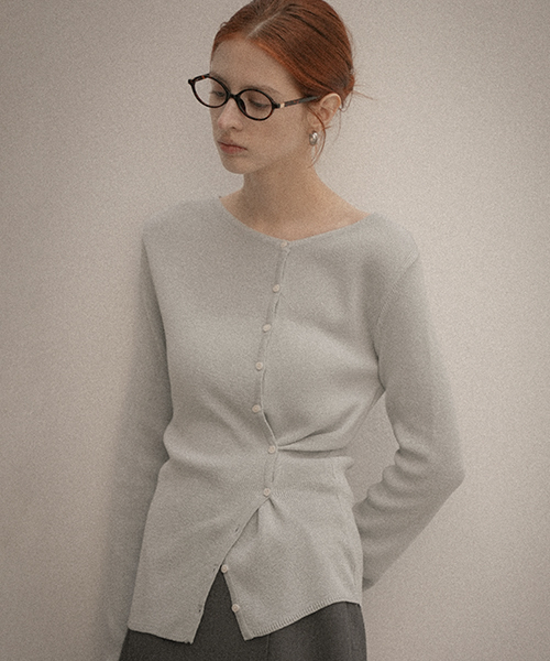 Side button point strap cardigan_Sky Blue