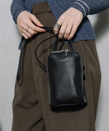 【BEAURE】カウレザー ブガッティ型 2WAY ミニショルダー B-25418