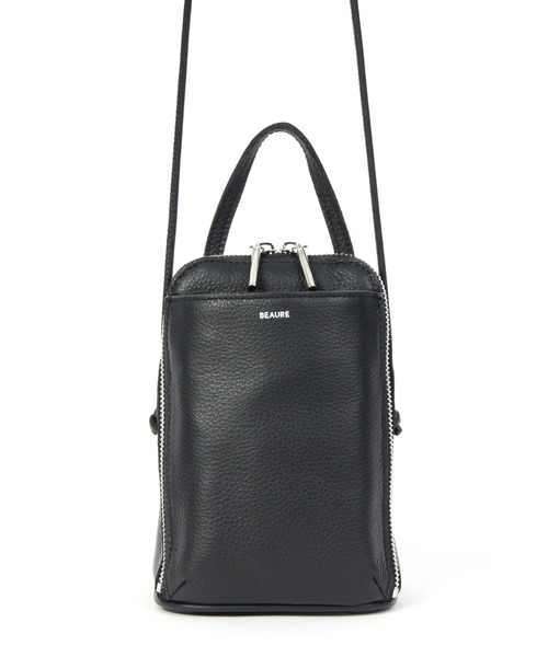 Beau're(ヴュレ)の「【BEAURE】カウレザー ブガッティ型 2WAY ミニショルダー B-25418(ショルダーバッグ・レディース・シルバー/ブラック/ブラウン・FREE)」の8枚目の写真