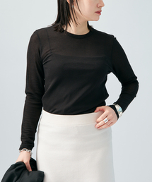 VERMEIL par iena | シアーフライス クルーネックロングスリーブプルオーバー(Tシャツ/カットソー)