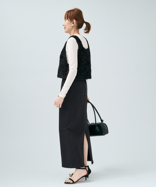 VERMEIL par iena(ヴェルメイユパーイエナ)の「シアーフライス クルーネックロングスリーブプルオーバー(Tシャツ/カットソー・レディース・ブラック/ピンク系その他/ホワイト・FREE)」の14枚目の写真