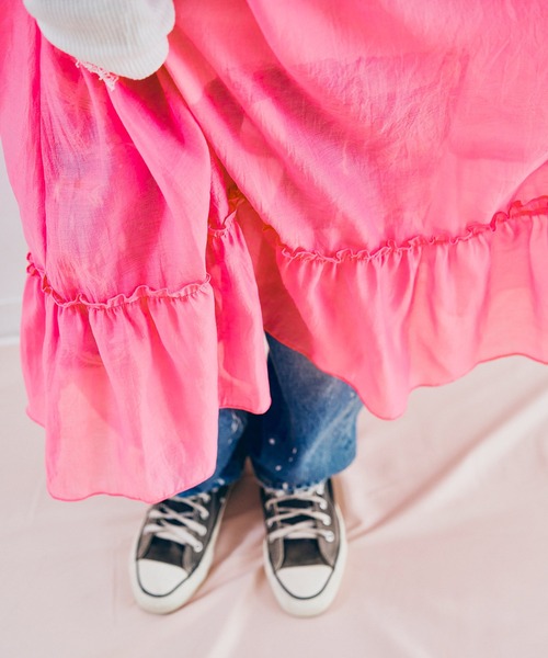 RNA(アールエヌエー)の「D1688 シアーティアードキャミワンピース(ワンピース・レディース・ライトベージュ/ピンク・MEDIUM)」の15枚目の写真