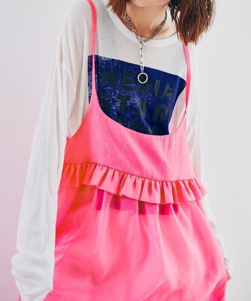 RNA(アールエヌエー)の「D1688 シアーティアードキャミワンピース(ワンピース・レディース・ライトベージュ/ピンク・MEDIUM)」の16枚目の写真