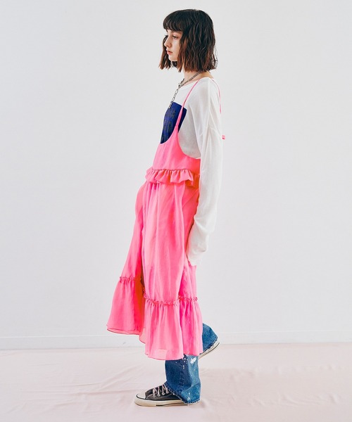 RNA(アールエヌエー)の「D1688 シアーティアードキャミワンピース(ワンピース・レディース・ライトベージュ/ピンク・MEDIUM)」の12枚目の写真