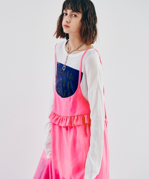 RNA(アールエヌエー)の「D1688 シアーティアードキャミワンピース(ワンピース・レディース・ライトベージュ/ピンク・MEDIUM)」の17枚目の写真