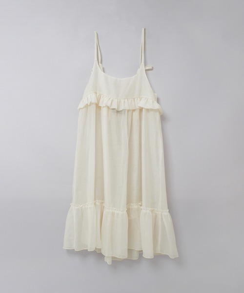 RNA(アールエヌエー)の「D1688 シアーティアードキャミワンピース(ワンピース・レディース・ライトベージュ/ピンク・MEDIUM)」の3枚目の写真