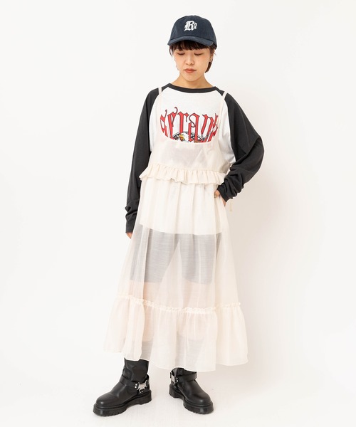 RNA(アールエヌエー)の「D1688 シアーティアードキャミワンピース(ワンピース・レディース・ライトベージュ/ピンク・MEDIUM)」の7枚目の写真