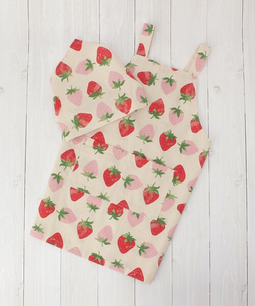 ワンズテラスオリジナル】イチゴパーティ キッズエプロン（その他