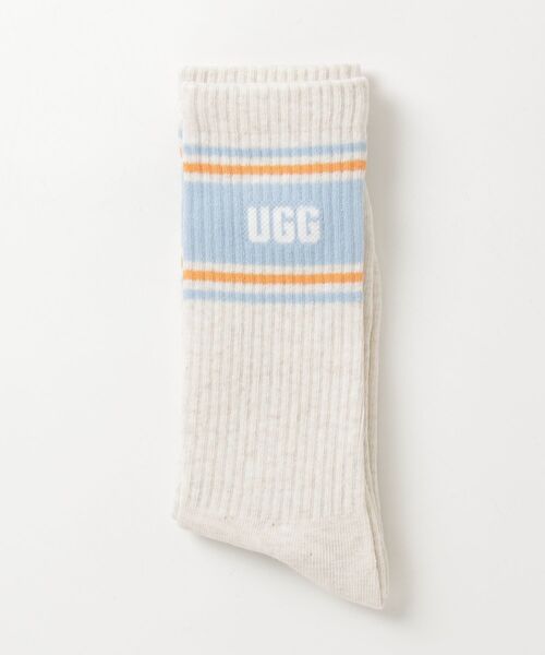 UGG（アグ）の「アグ 【UGG 】-  ウィメンズ ソックス【W JEDLYN VARSITY CREW 1176830-NPH】（ソックス/靴下・レディース・サンドベージュ・ONE SIZE）」の2枚目の写真