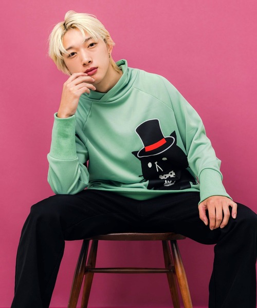 ScoLar Parity（スカラーパリティ）の「353136：ネコ裏毛フード付きチュニック（パーカー・レディース・グリーン・M）」の6枚目の写真