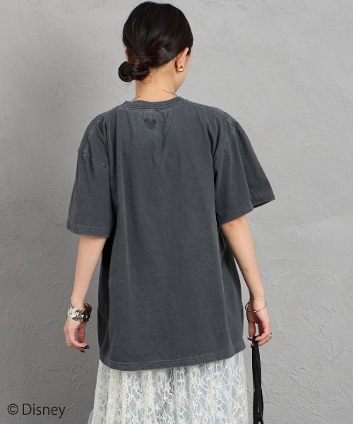 GOOD ROCK SPEED（グッドロックスピード）の「[GOOD ROCK SPEED/グッドロックスピード] 別注 MICKEY MOUSE / フロッキープリントTシャツ / ディズニー（Tシャツ/カットソー・レディース・チャコールグレー・M/L/XL）」の7枚目の写真