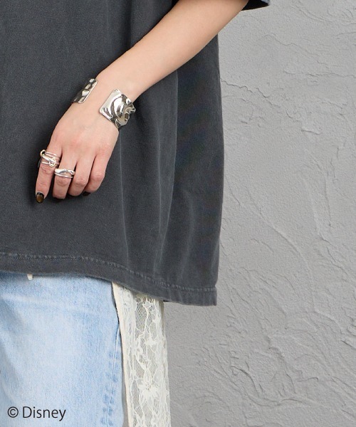 GOOD ROCK SPEED（グッドロックスピード）の「[GOOD ROCK SPEED/グッドロックスピード] 別注 MICKEY MOUSE / フロッキープリントTシャツ / ディズニー（Tシャツ/カットソー・レディース・チャコールグレー・M/L/XL）」の14枚目の写真