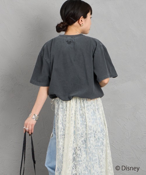 GOOD ROCK SPEED（グッドロックスピード）の「[GOOD ROCK SPEED/グッドロックスピード] 別注 MICKEY MOUSE / フロッキープリントTシャツ / ディズニー（Tシャツ/カットソー・レディース・チャコールグレー・M/L/XL）」の10枚目の写真