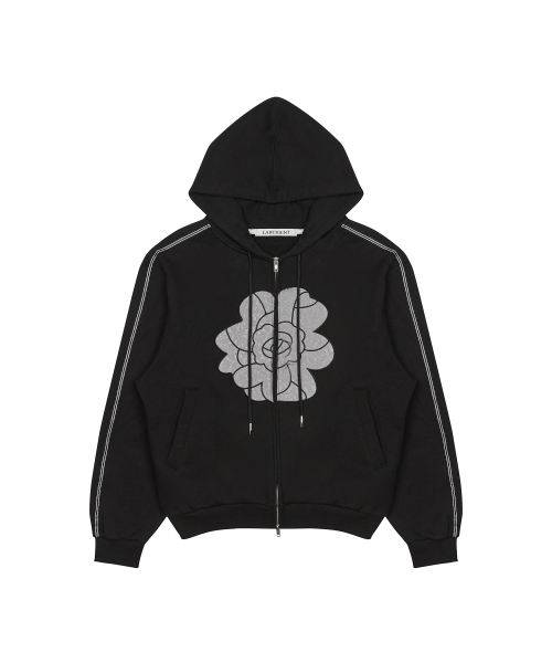 L14 ROSE HOOD ZIP-UP (BLACK)