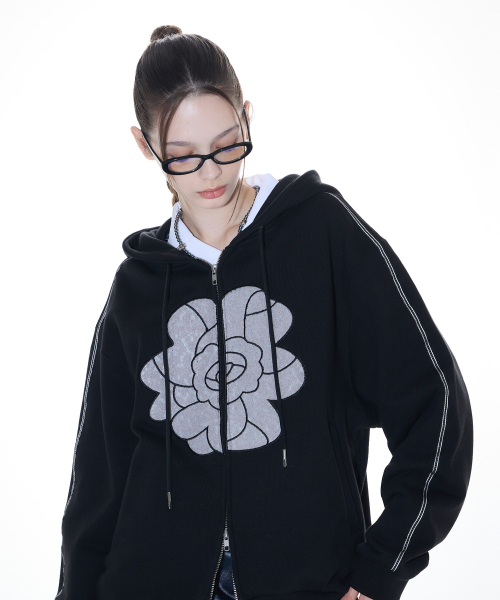 LARTIGENT(ラーティゼン)の「L14 ROSE HOOD ZIP-UP(BLACK)(パーカー・レディース・その他・FREE)」の2枚目の写真