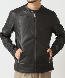 ARCADE（アーケード）の「シングルライダース PUレザー(合成皮革)ジャケット (NEVER)Acquiesce（ライダースジャケット）」