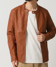 ARCADE（アーケード）の「シングルライダース PUレザー(合成皮革)ジャケット (NEVER)Acquiesce（ライダースジャケット）」