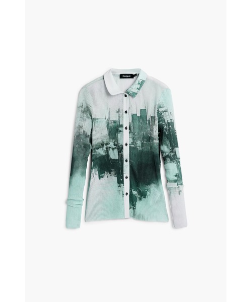Desigual(デシグアル)の「都市景観プリーツシャツ(Tシャツ/カットソー・レディース・ブラック・L/M/S/XS/XL)」の2枚目の写真