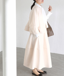 La TOTALITE | 【洗える】ボンディングショートペプラムジャケット(ノーカラージャケット)