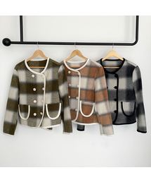 Check Lining Wool Handmade Short Coat (3colors)