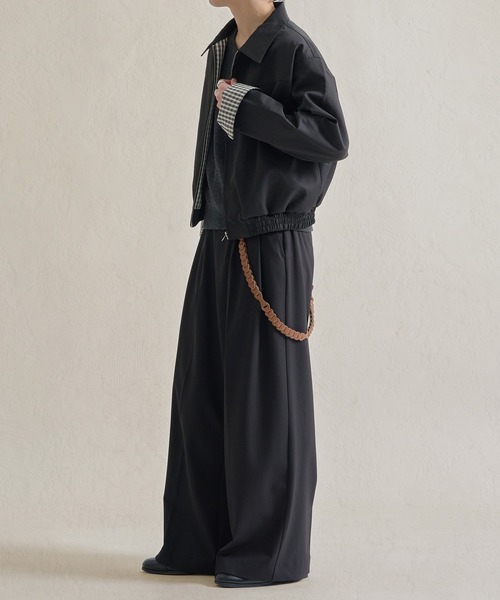 epnok（エプノック）の「ボンディングチェックショートZIPブルゾン（ブルゾン・メンズ・ネイビー/ブラック・SMALL/MEDIUM/LARGE）」の10枚目の写真