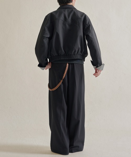 epnok（エプノック）の「ボンディングチェックショートZIPブルゾン（ブルゾン・メンズ・ネイビー/ブラック・SMALL/MEDIUM/LARGE）」の11枚目の写真