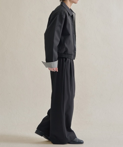 epnok（エプノック）の「ボンディングチェックショートZIPブルゾン（ブルゾン・メンズ・ネイビー/ブラック・SMALL/MEDIUM/LARGE）」の12枚目の写真