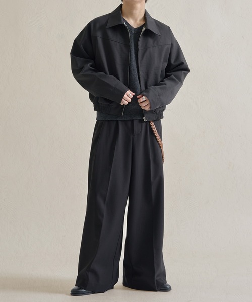 epnok（エプノック）の「ボンディングチェックショートZIPブルゾン（ブルゾン・メンズ・ネイビー/ブラック・SMALL/MEDIUM/LARGE）」の13枚目の写真