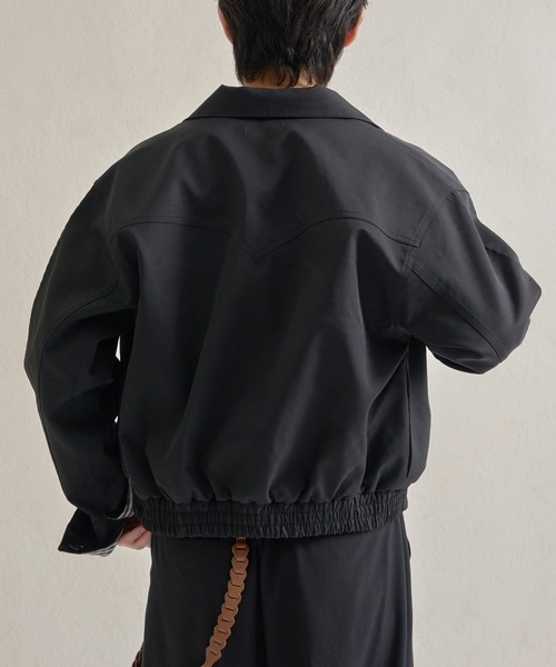 epnok（エプノック）の「ボンディングチェックショートZIPブルゾン（ブルゾン・メンズ・ネイビー/ブラック・SMALL/MEDIUM/LARGE）」の7枚目の写真